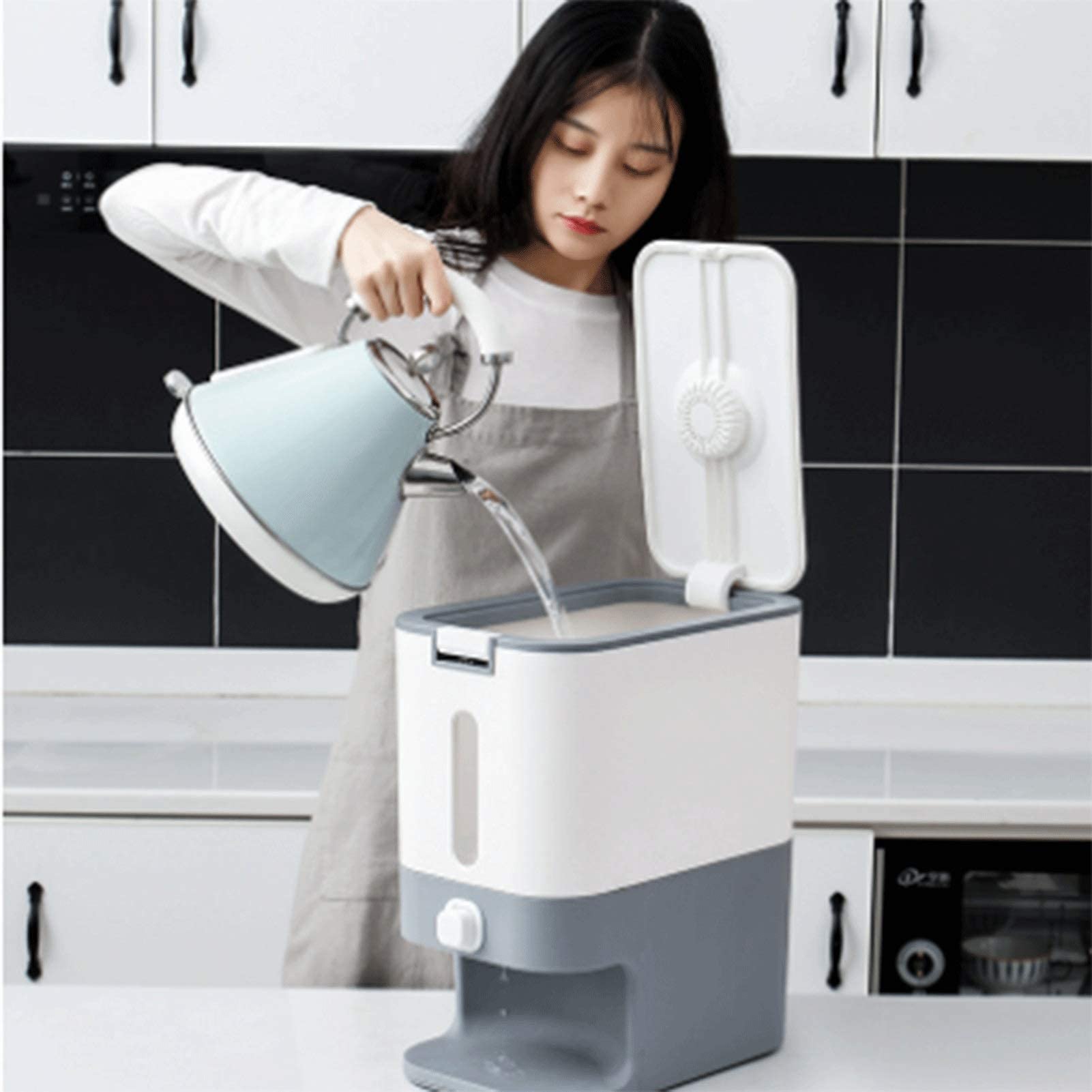 Rijstdispenser,Rijstcontainer | Opslag graandispenser,Vochtbestendige emmer, multifunctionele grote luchtdichte dispenser voor thuis keuken voorraadkast Rijstdispenser,Rijstcontainer | Opslag graandispenser,Vochtbestendige emmer, multifunctionele grote luchtdichte dispenser voor thuis keuken voorraadkast