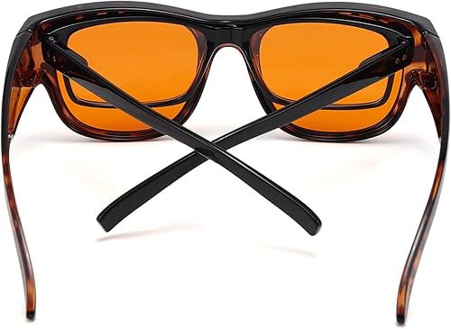 Miniatura 3 de Eyekepper Gafas de bloqueo de luz azul que se ajustan sobre gafas de computadora para mujeres y hombres, 1802-tortuga-100% bloqueo de luz azul