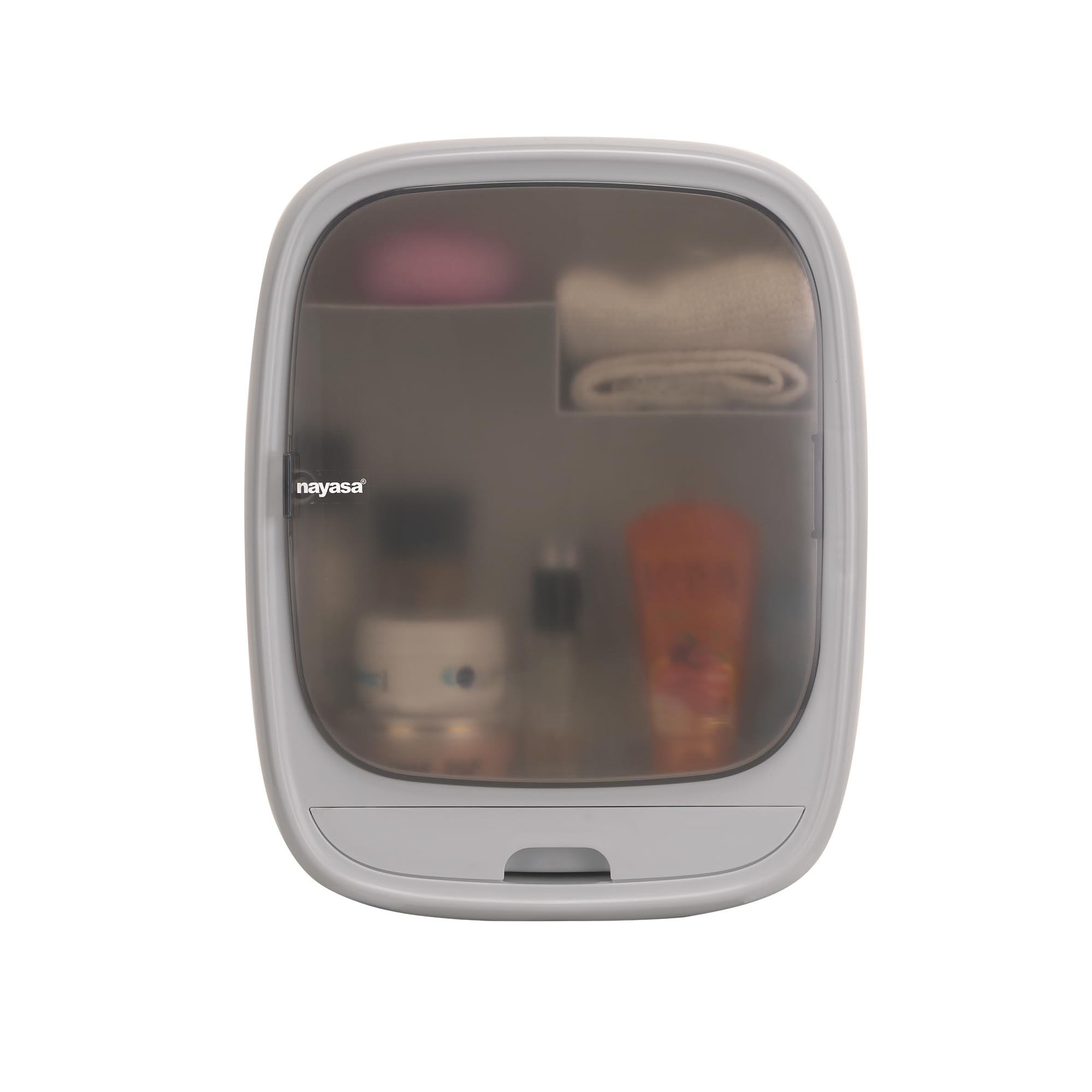 Nayasa Plastic Oval Bath Cabinet – Semi Transparent Magnet Door