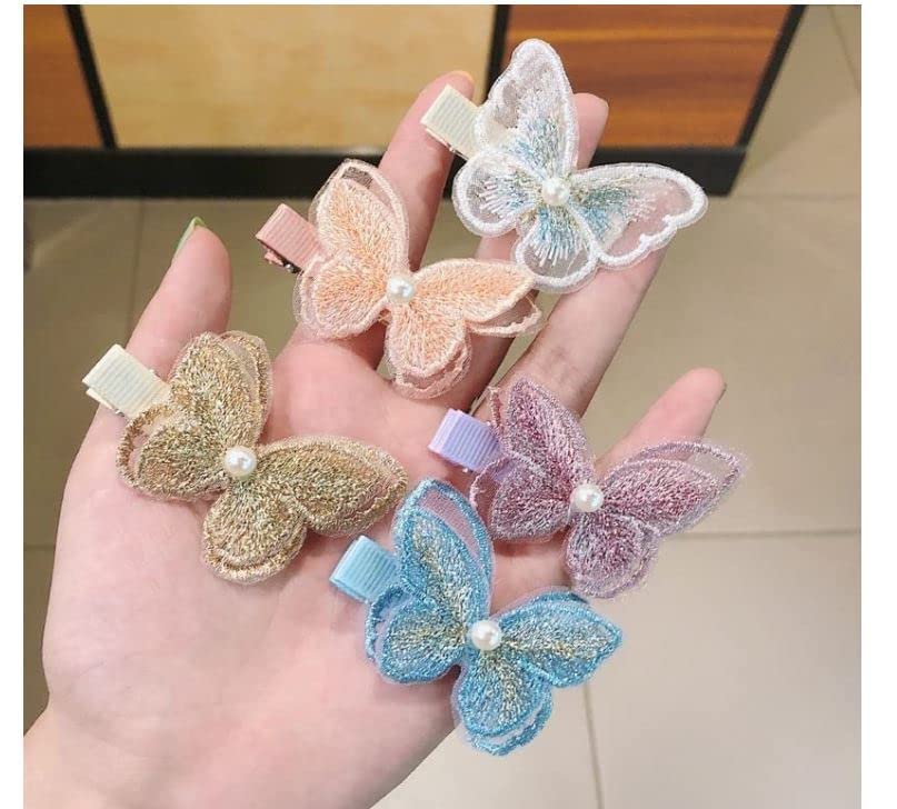 KARDIFF Fabric BUTTERFLY HAIRCLIPS 5pc Hairpin Hairgrip Hair Clips Fashion Hair Accessories Set Girls & Women (Multicolor)(Assorted) (B0CTFKW4QQ) Amazon Price History, Amazon Price Tracker