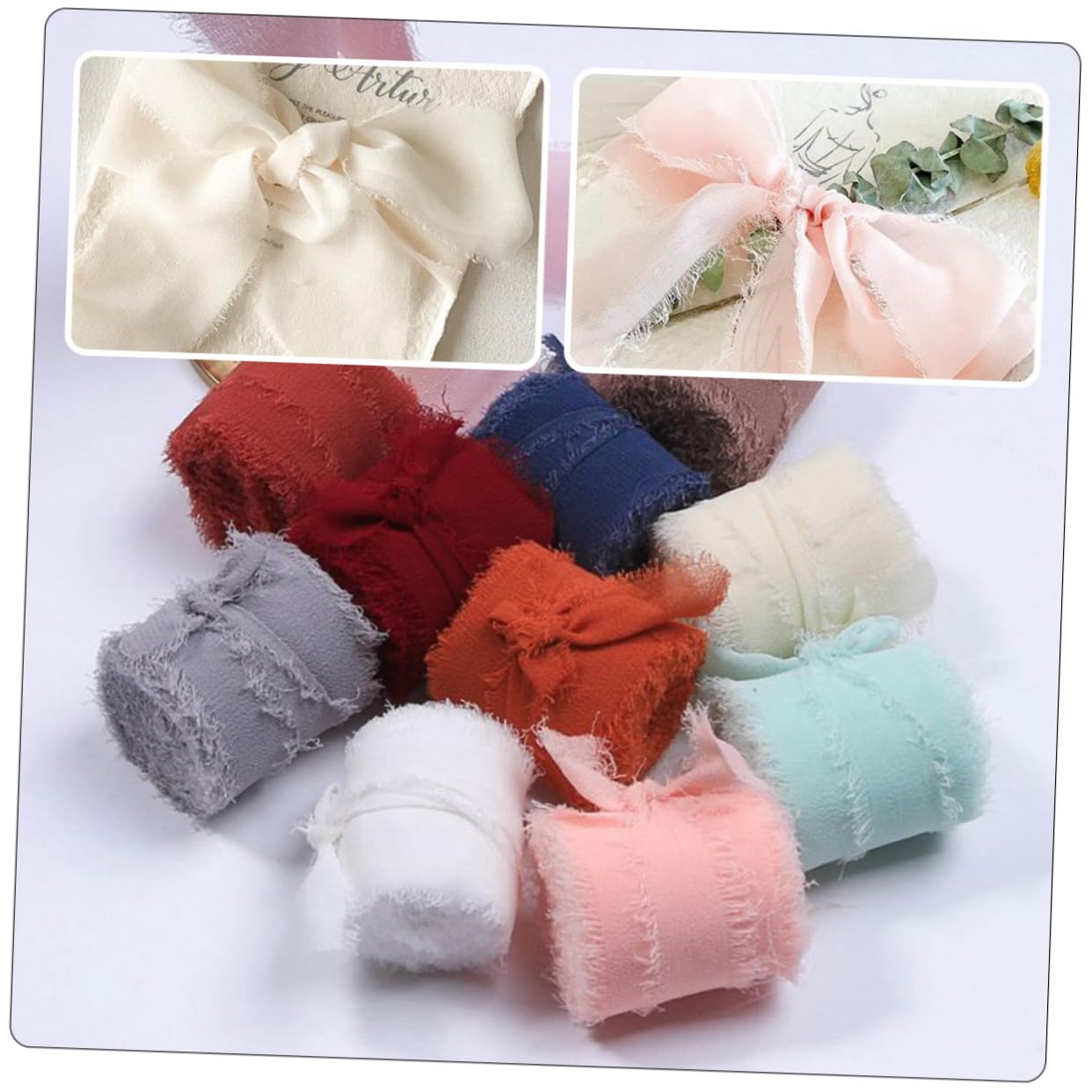 Angoily 5 Sätze Haarband Verpackung Seide Burgund Satinband Zum Einwickeln Dekoration Bänder Für Handwerk Organza Zubehör Rosa Sortiertes Band Blau Polyester 2 Rollen * 5