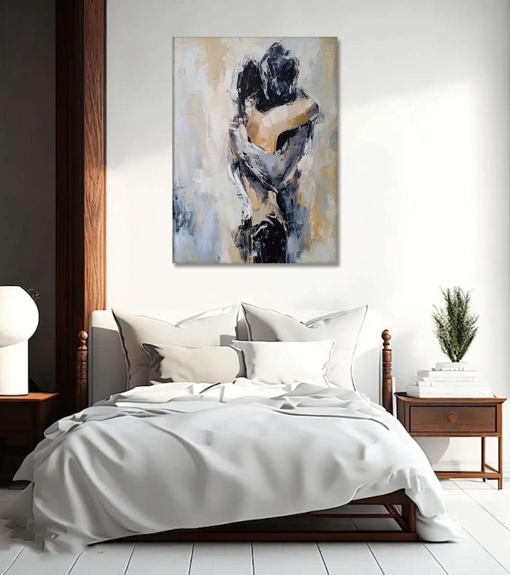 Novatique Sexy Canvas Wall Art Sexy Couples Wall Decor Abstract Woman and Man Body Print Black and White Bathroom Decor Sexy Art Nude Poster for Bathroom Bedroom, 24 x 36inch