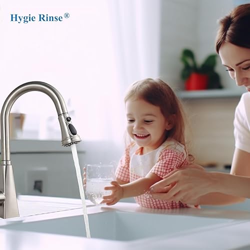 Miniatura 6 de Cabezal de grifo de cocina extraíble de repuesto de 3 funciones para grifo de cocina con 9 adaptadores de níquel cepillado, cabezal de boquilla de