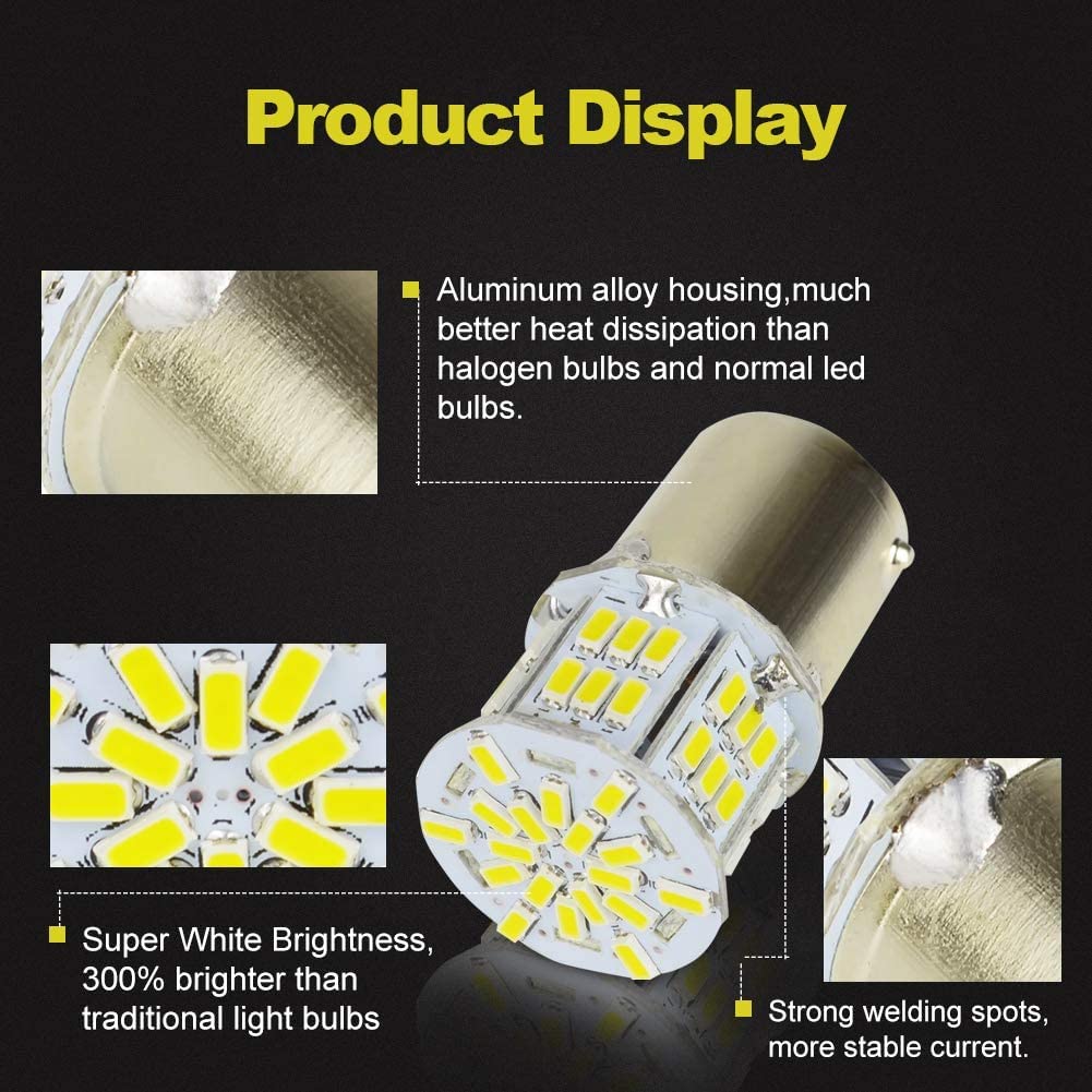 Lampadine LED Auto BA15S 1156 - Luci Di Stop Bianche 12V, 2 Pezzi Con 8 LED, Antivibrazione E Impermeabili - Foto 8