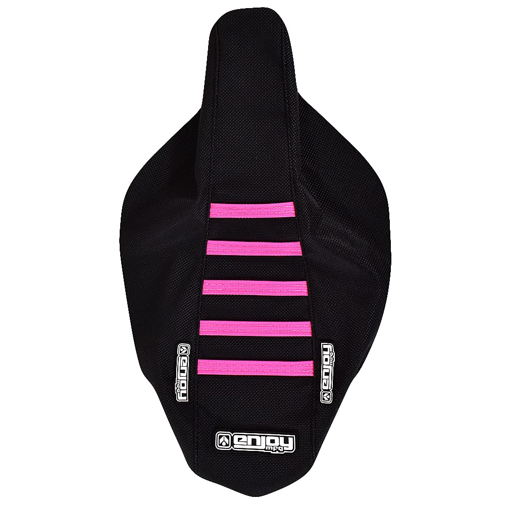 Enjoy Mfg Seat Cover - Compatible Fit for 2019-2021 Honda CRF 110 CRF110 CR110F - #234 (All Black/Pink Ribs)