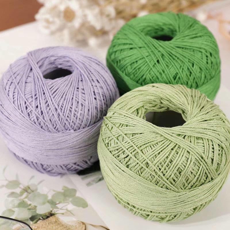 6/10 Rotoli, 50 g, Filato di Cotone per Uncinetto, Misura 6, Colore Medio-fine, per Lavorare a Maglia gonne, Scialli e Altri progetti Fai da Te