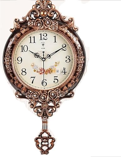 Reloj de pared oscilante, silencioso de calidad sin tictac, funciona con pilas, 20 pulgadas19.9 in, cuadrado, fácil de leer, reloj para el hogar, la