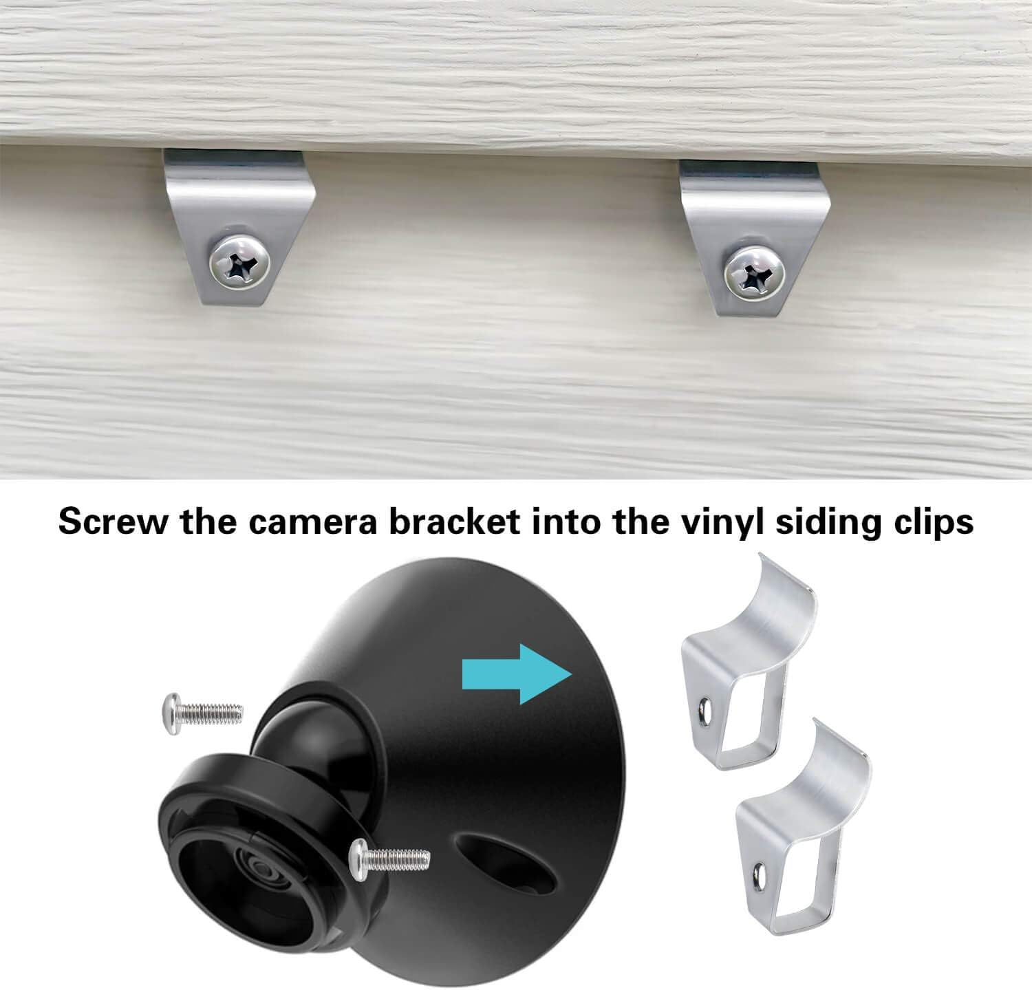 Vinyl Siding Clips for Blink Camera, Damage-Free Outdoor Siding Screws Hooks Hanger for Mounting XT2 Camera Home Security System, Weatherproof Stainless Steel Blink Siding Mount (10 Pack)