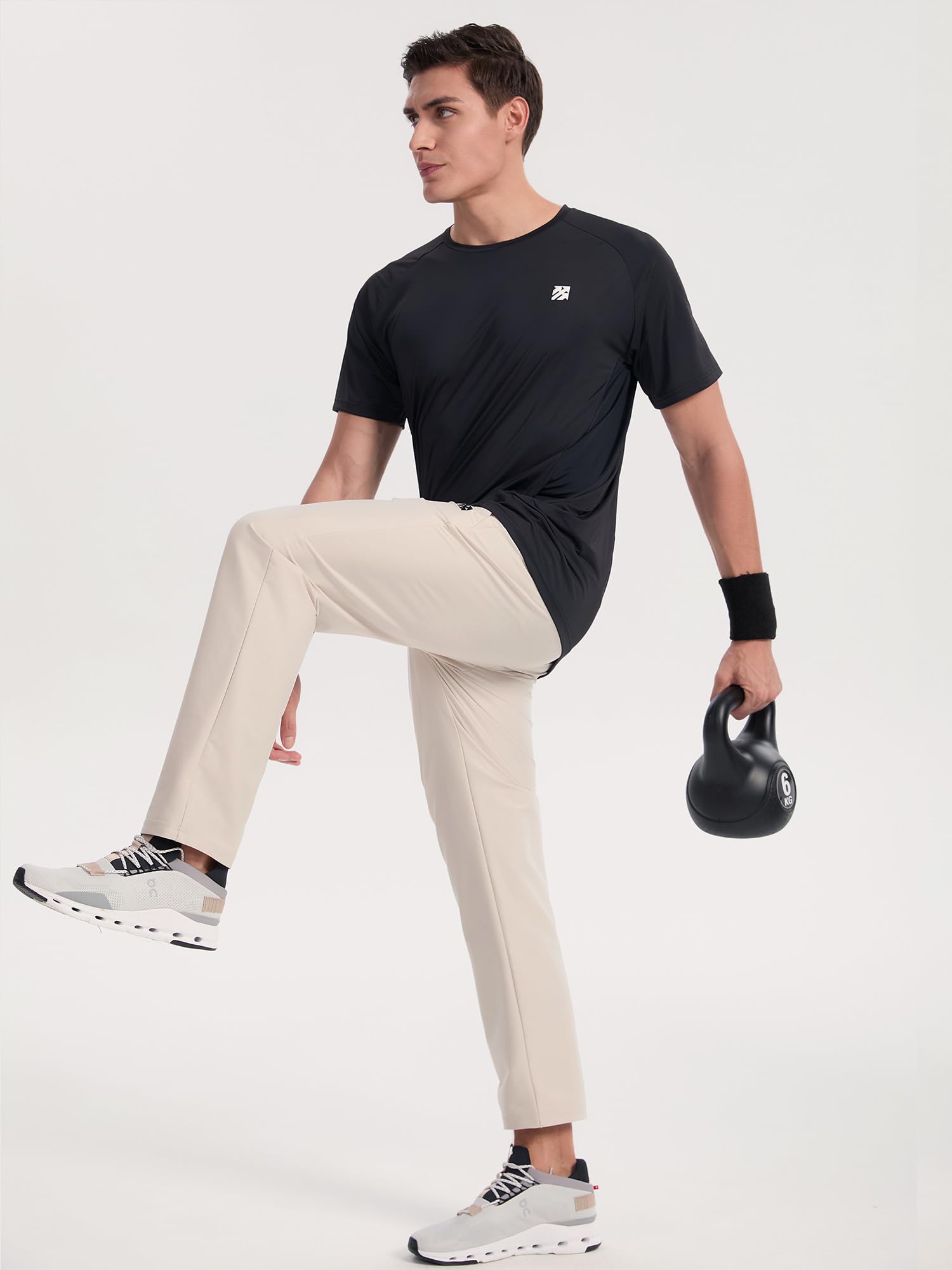 Camiseta de tenis y pickleball para hombre, absorbe la humedad, para entrenamiento, correr, costuras estenopeicas, desodorante | Comodidad refrescante que absorbe la humedad con elástico ligero en 4 direcciones para pickleball, correr y viajar