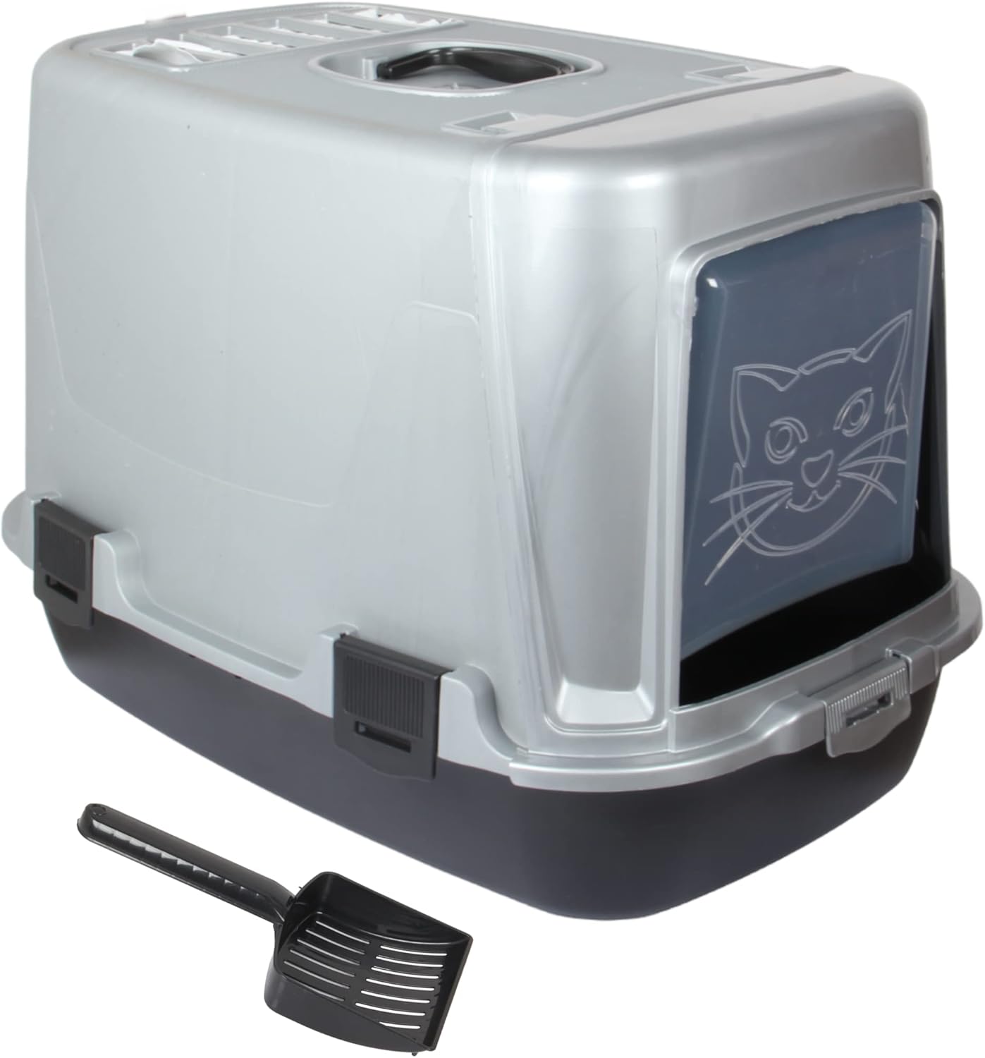Cat Hooded Litter Tray. Large Litter Box. Odourless Carbon Filter Large