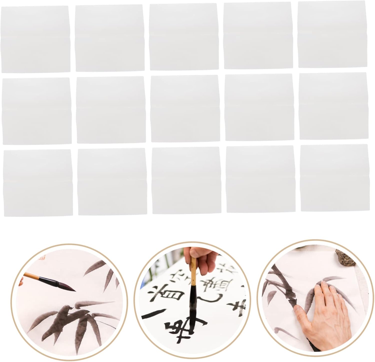 IWOWHERO 100pcs Traditional Drawing Paper Rice Paper for Calligraphy Writing Brush Ink