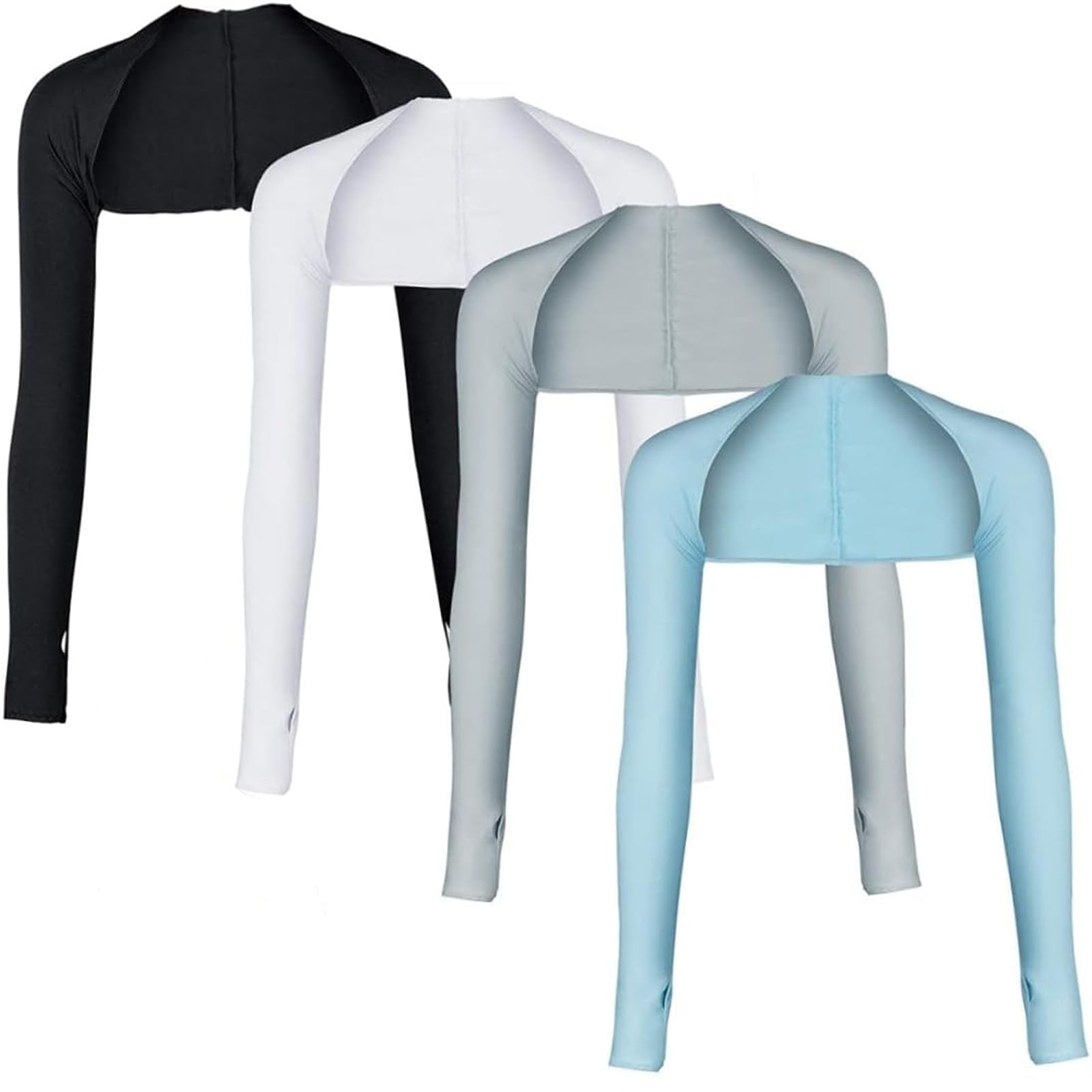 Manicotti Rinfrescanti per Braccia con Protezione Solare - 4 Paia per Uomo E Donna, Ideali per Golf, Guida, Equitazione, Pesca - Design con Fori per Le Dita per Il Massimo Comfort