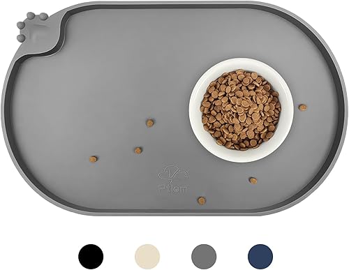 KPWACD Mantel individual para mascotas para perros y gatos, tapete de silicona impermeable para cuenco de alimentación para perros que evita el