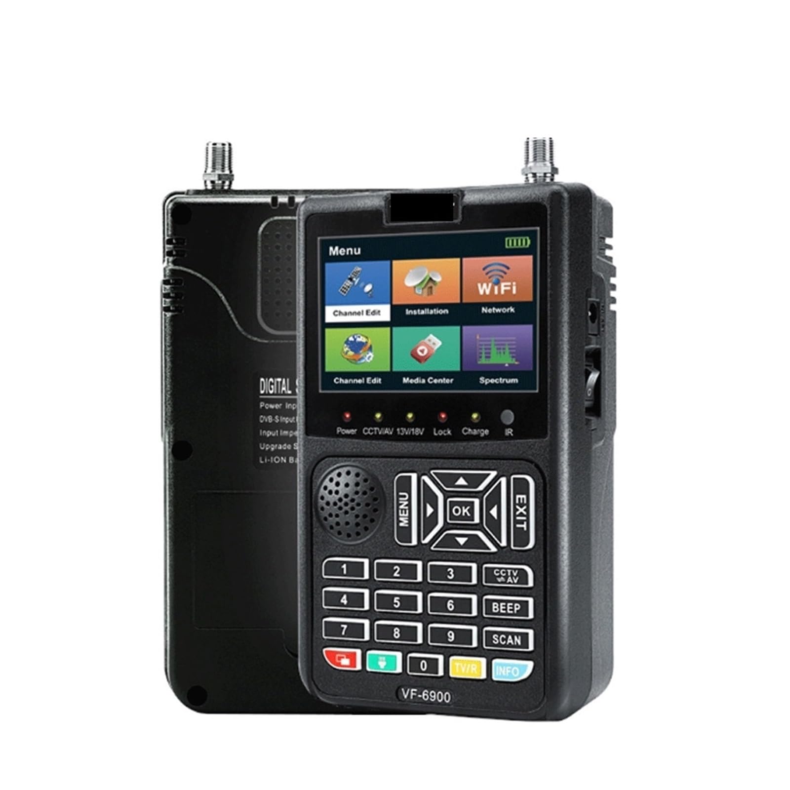 Cercatore satellitare, Rilevatore di segnale digitale Satlink Schermo LCD Ricevitore DVB for misuratore satellitare QPSK Messa in servizio antenna terra(VF-6900)