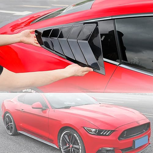 Miniatura 5 de Persianas de fibra de carbono ABS con impresión de fibra de carbono para ventana lateral trasera, persianas para Ford Mustang 2015 2016 2017 2018