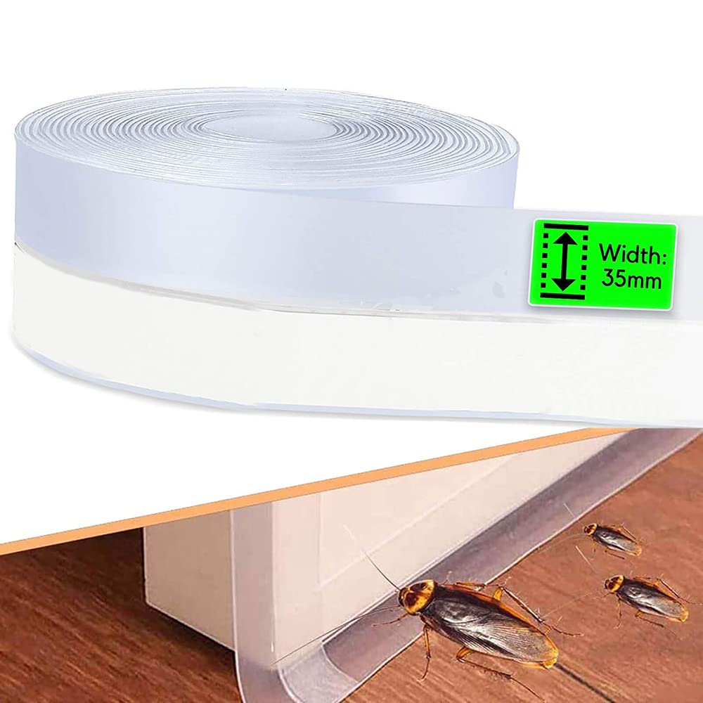 Fapiwen 10M Door Bottom Sealing Strip, Silicone Weather Stripping, 35Mm