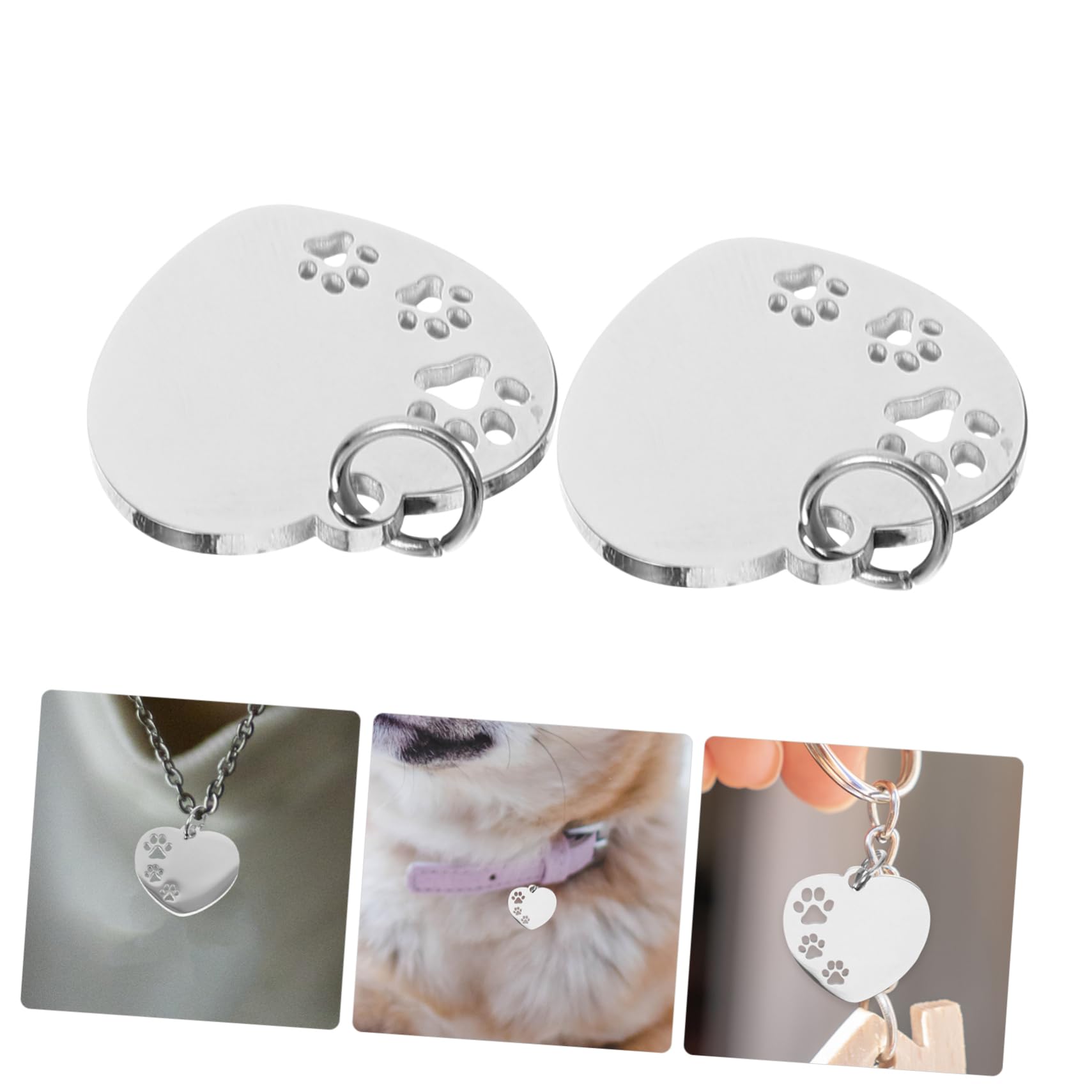 BESPORTBLE 50 Pièces Pendentif Plaque d'identité Pendentif Acier Inoxydable médaille personnalisée étiqueter Animal de Compagnie étiquette de nom de Collier de étiquettes pour Chiens