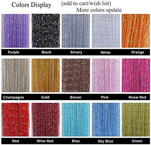 Miniatura 7 de Cortina decorativa de hilos, con cuentas, con flecos para umbral, puerta, armario,dormitorio, sala de estar, ventana, telón de fondo, transparente