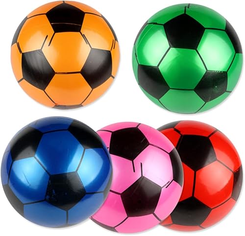 Didiseaon 5 pelotas inflables para niños a granel para niños, mini piscina de inmersión, pelota de fútbol de PVC, pelotas de playa inflables de