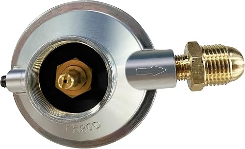 Miniatura 2 de MENSI Válvula reguladora de propano de 1 libra con conexión de botella de eliminación de una libra y ajuste de campana macho de 3/8 pulgadas para