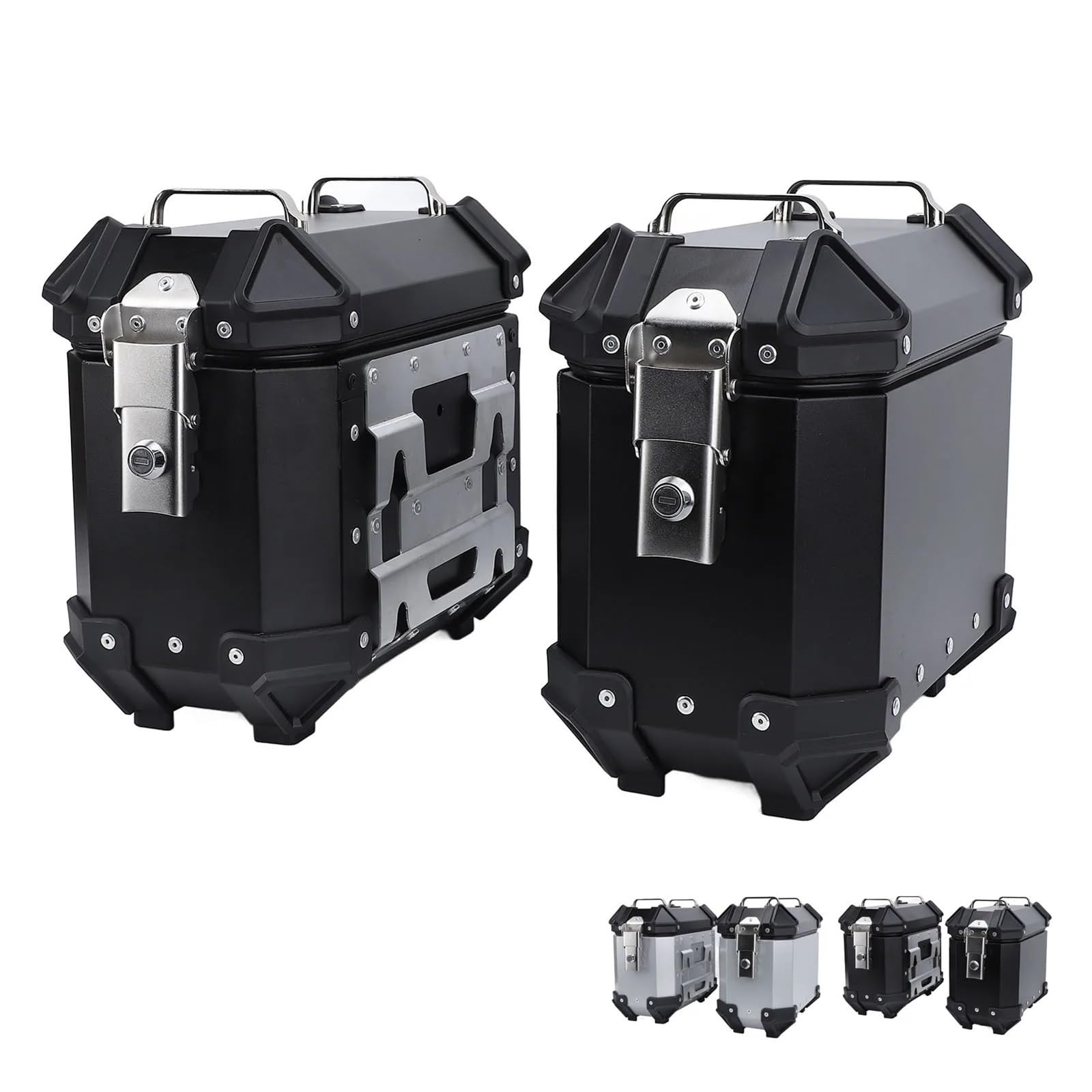 18L motocyklowy kufer boczny aluminiowy ze stopu aluminium motocyklowy twardy kufer boczny z blokadą bezpieczeństwa i uchwytem(Black)