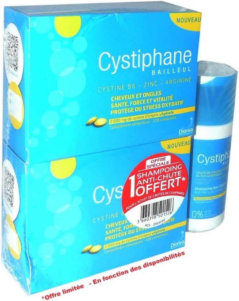 Cystiphane Biorga - Hair & Nail Kit - Shampoo Anti-Hair Loss 200 ml + 240 Tablets - Personal Care - Dietary Supplement - Stimulates the Growth of Hair & Nails - Innovative Formula - Netherlands
