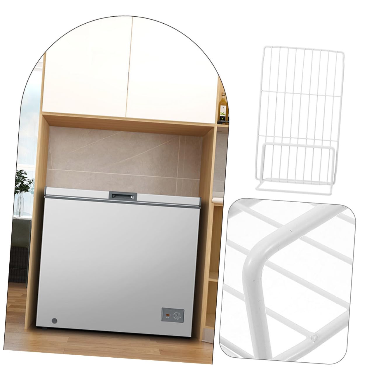 PRETYZOOM Divisori per Freezer in Ferro Bianco 2 Pezzi per Ordine Interno