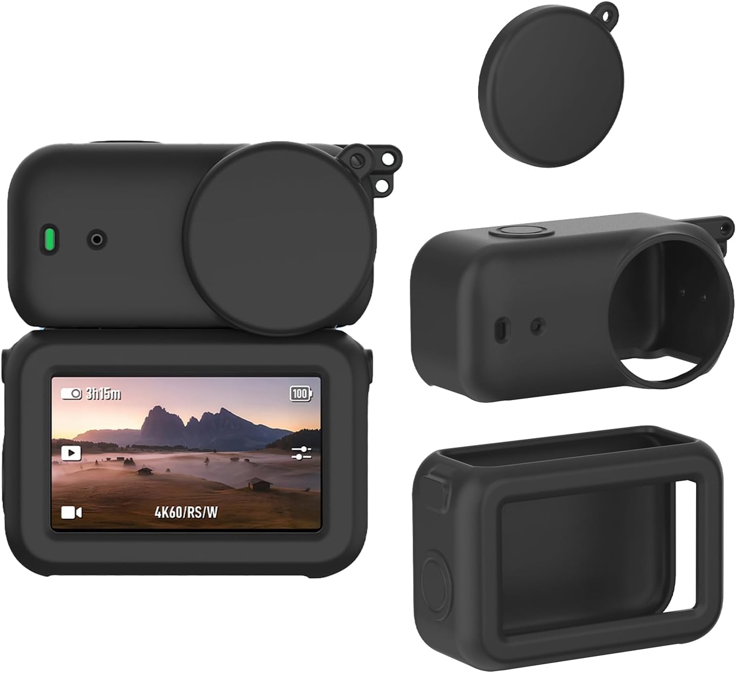 M.G.R.J® Silicone Protective Case Cover for DJI Osmo Nano Vlogging Camera, Silicone Sleeve with Lens Cap (Black)-picture-34