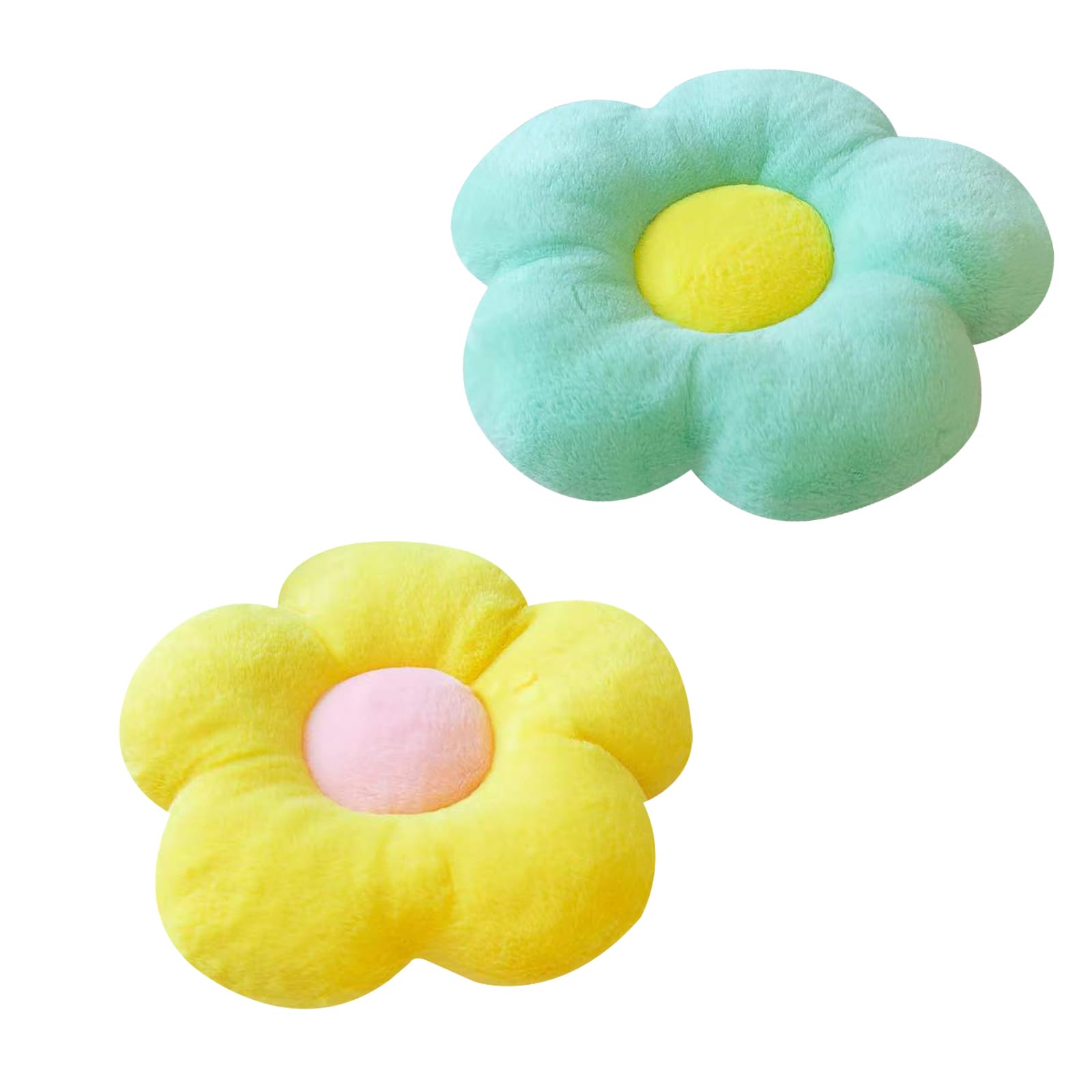 2 Pieza Piso Cojín Flor Cojín 35 * 35cm Flor Almohada Cojines Decorativos para Decoración de la habitación Estética Dormitorio Accesorios Daisy Cojines para Cama Dormitorio Sofá Decoraciones