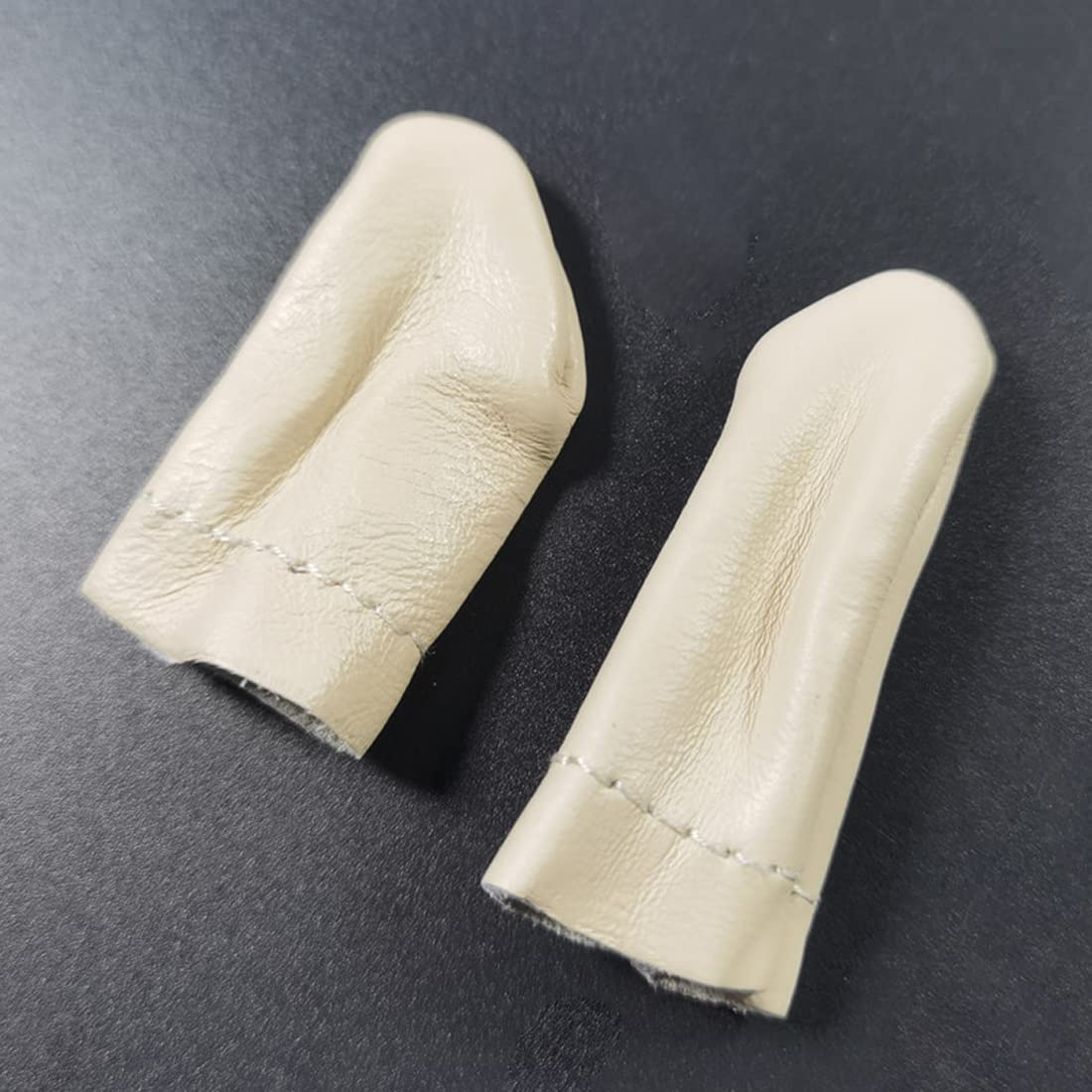 Reccisokz 2 paires de protège-doigts, protège-doigts en cuir tricoté, protège-pouces en feutre pour travaux manuels, outils de couture, couleurs aléatoires