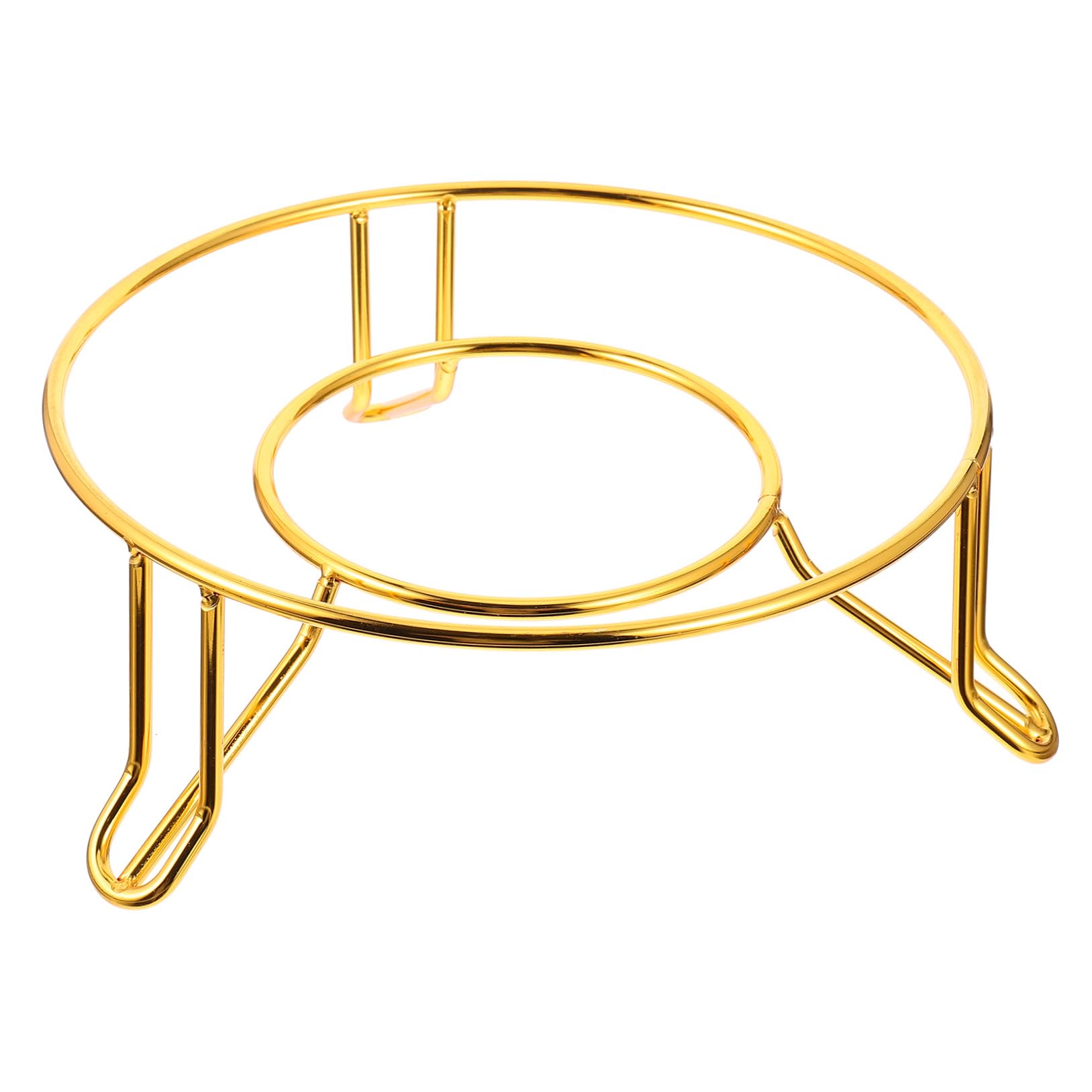 ULTECHNOVO Hitzebeständiger Metall küchen pfannenhalter Topfständer für Töpfe Pfannen Organizer Küchenregal Stabil Rostfrei Goldfarben Schutz für Tischplatten
