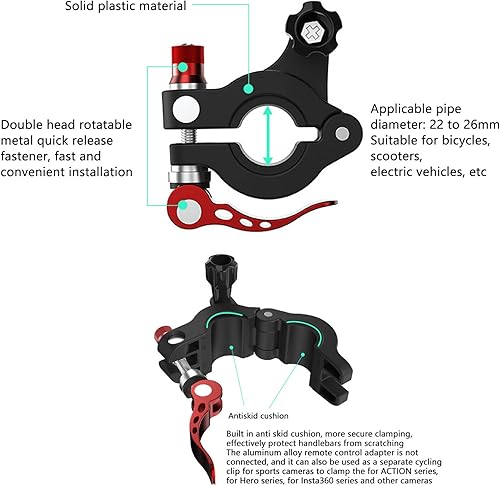Miniatura 5 de Soporte de montaje para controlador DJI RC, clip de abrazadera de manillar de control remoto ajustable, accesorio de fotografía de drones, 22 a