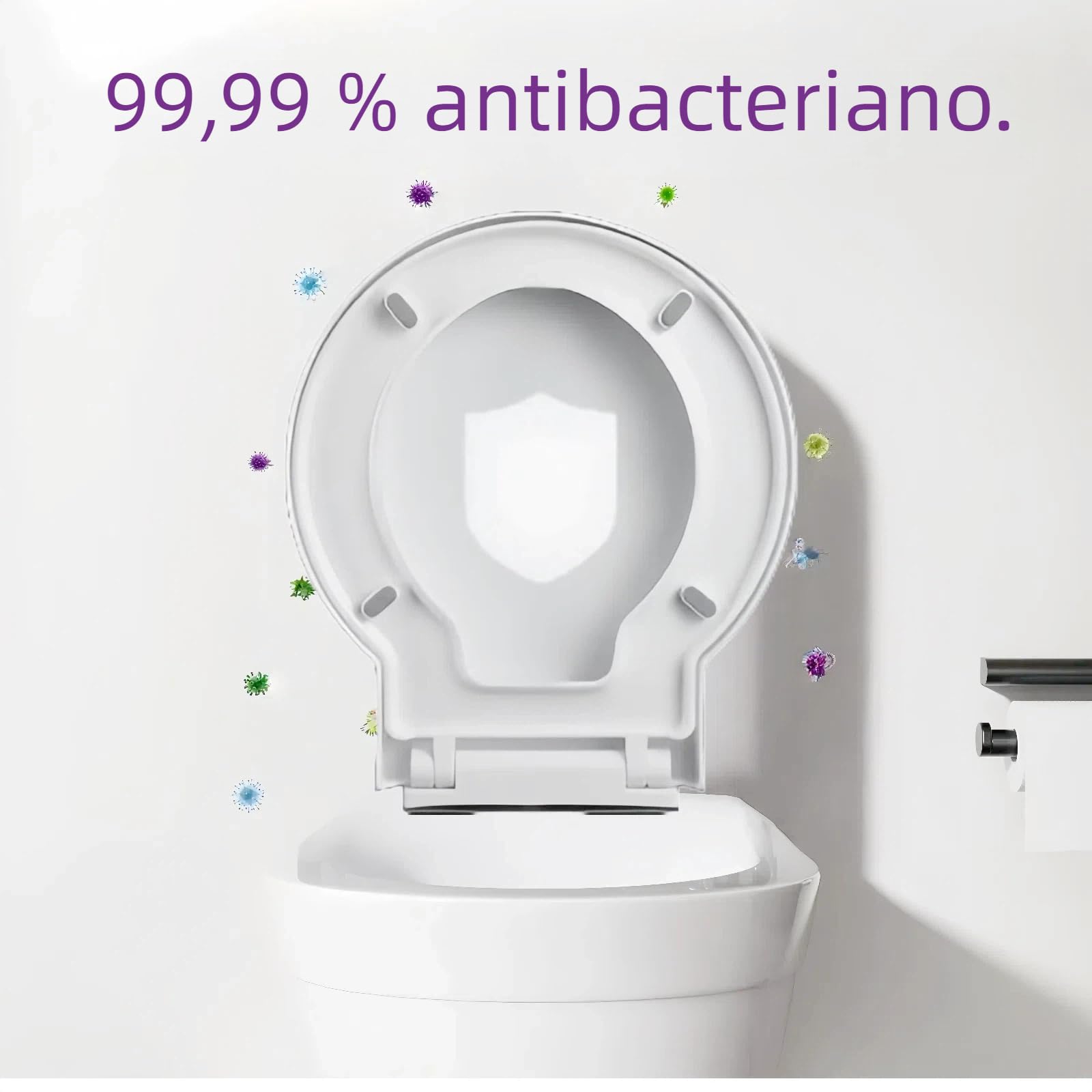 Tapa wc, Asiento de Inodoro de Cierre Suave en Forma de circular con Liberación Rápida para una Fácil Limpieza (Tipo circular)