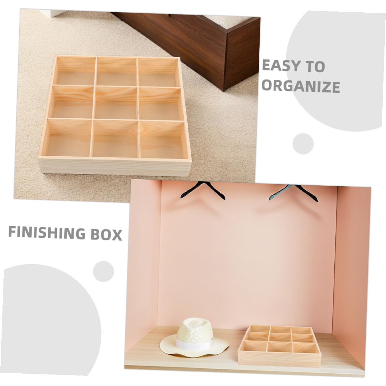 TOYANDONA 2pièces Organisateur de Tiroir Compartiments pour Lingerie Chaussettes Sous-vêtements et Accessoires de Rangement Dressing et Commode