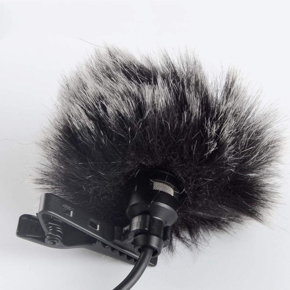 Serounder Lavalier Microphone Fur Cover, Black Lapel Microphones Furry Cover Windscreen Windshield Muff Fur for Wm6/WM8/M1