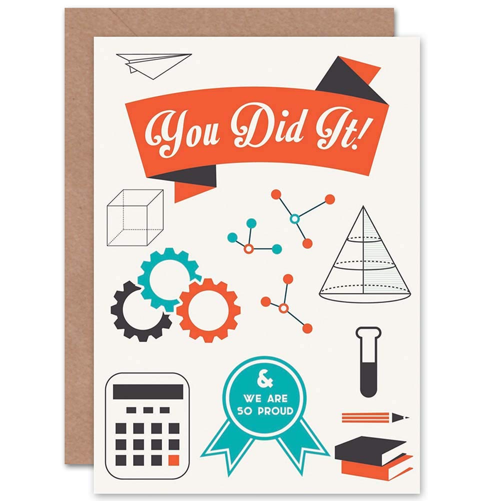 Wee Blue Coo YOU DID PROUD GRADUATE SCIENCE ART GREETINGS GREETING CARD GIFT