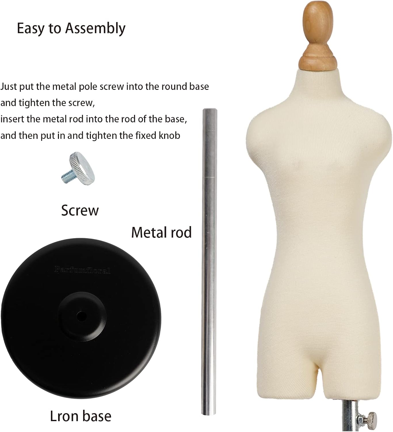 Female Dress Form Mannequin（Not Adult Full Size 1/3 Miniature Sewing Mini Trouser Dress Form Straightly Into Body Inside, Fully Pinnable Dressmaker Dummy (Split Leg Beige, 1/3)