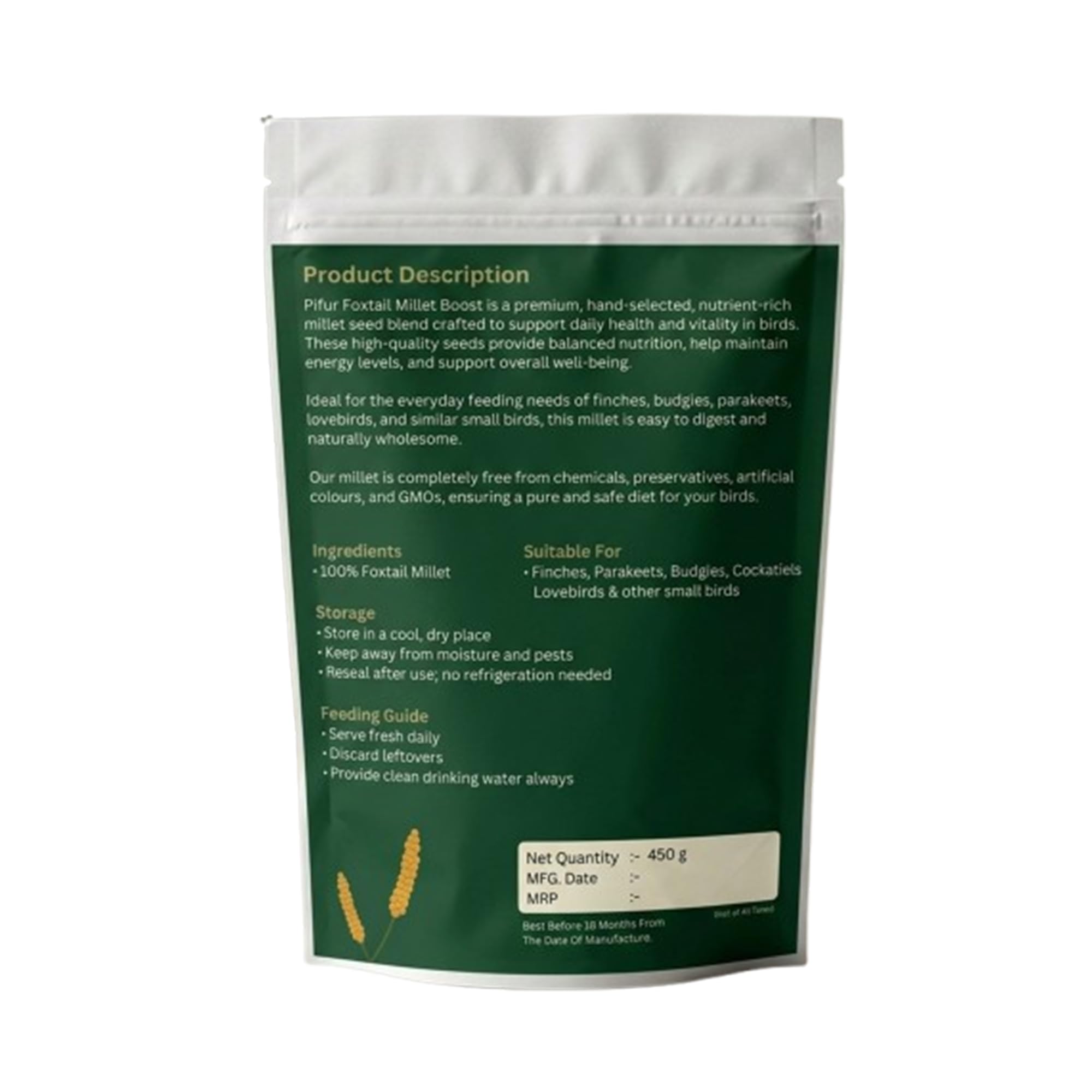 Pifur Foxtail Millet Seeds (450g)