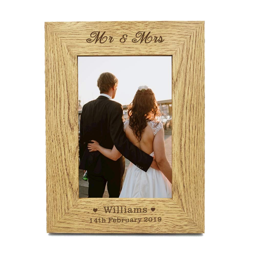 Personalised Engraved 7" X 5" Wood Photo Frame - Personalised Gifts – Family Photo Frame, Wedding Photo Frames, New Baby Gift, Fathers Day Gift, Leaving Thank You Teacher Gifts