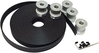 BEMONOC 5Meters 3M Open Ended Timing Belt Width 15mm for Laser Engraving CNC Machines & 5pcs 24 Teeth HTD 3M Timing Pulley Bore 6mm 8mm 10mm 12mm