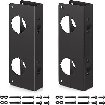 Ferraycle 2 Pieces Stainless Steel Door Reinforcement Plate for 1-3/4" Thick Doors Deep Bronze Lock with Screws Reinforce and Repair Door Jamb Reinforcement for Home Bedroom