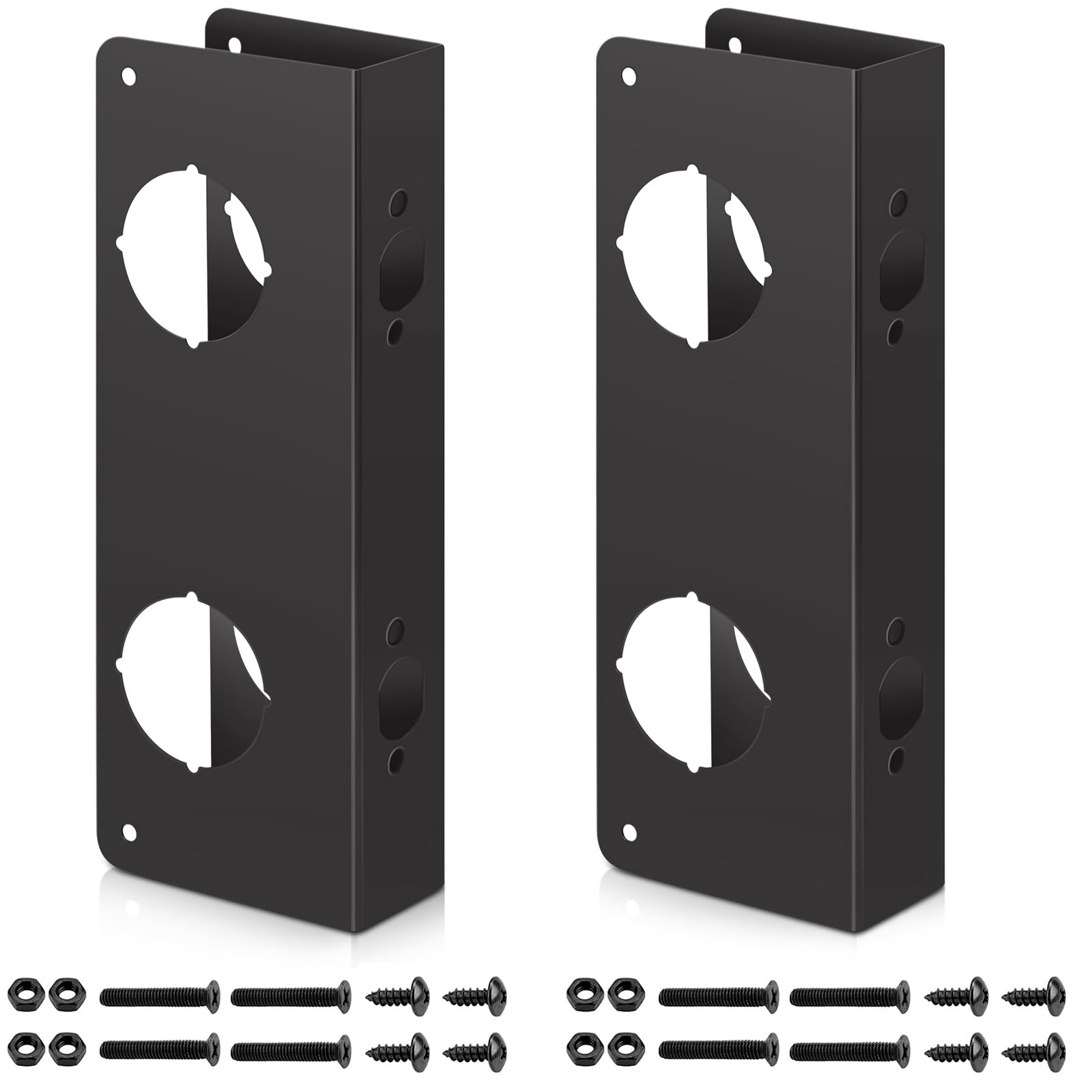 Photo 1 of Ferraycle 1 Piece Stainless Steel Door Reinforcement Plate for 1-3/4" Thick Doors Deep Bronze Lock with Screws Reinforce and Repair Door Jamb Reinforcement for Home Bedroom