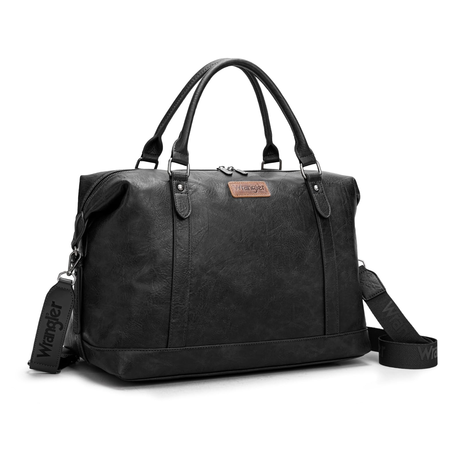 Montana West Wrangler Duffel Bag Large Travel Weekender Bag for Women Waterproof Carry on Overnight Bag for Gym,Trips,Weekends,Black