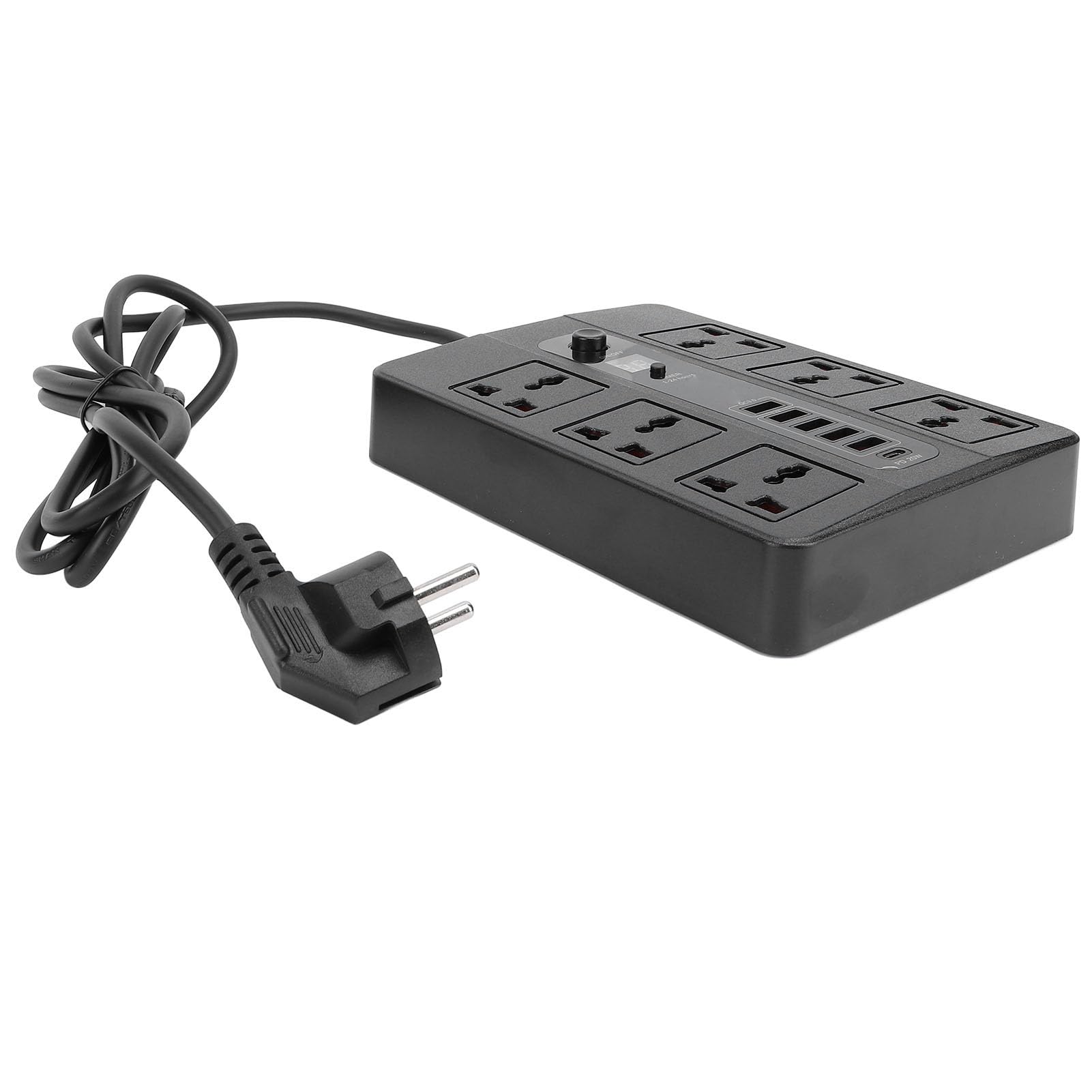 EMUKOEP Steckdosenleiste mit 6 Steckdosen, 5 USB-Anschlüssen