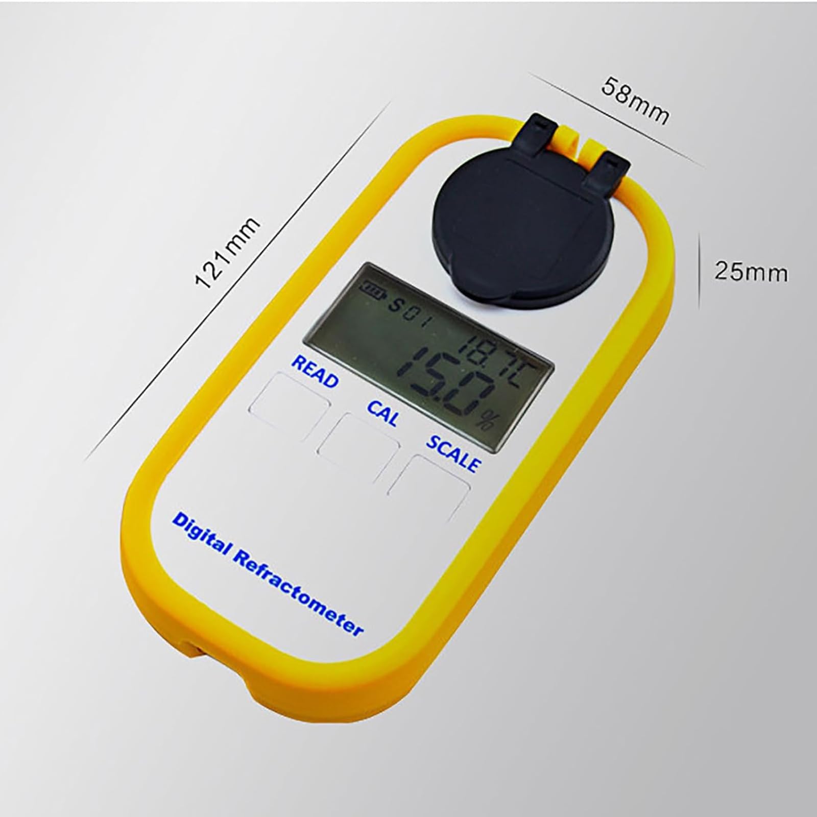 Refractómetro Digital LED De Mano, Refractómetro De Medidor Brix De 0~90%, Medidor Concentración De Calostro De Vaca Lechera/medidor De Contenido De Proteína, Prueba Contenido Azúcar
