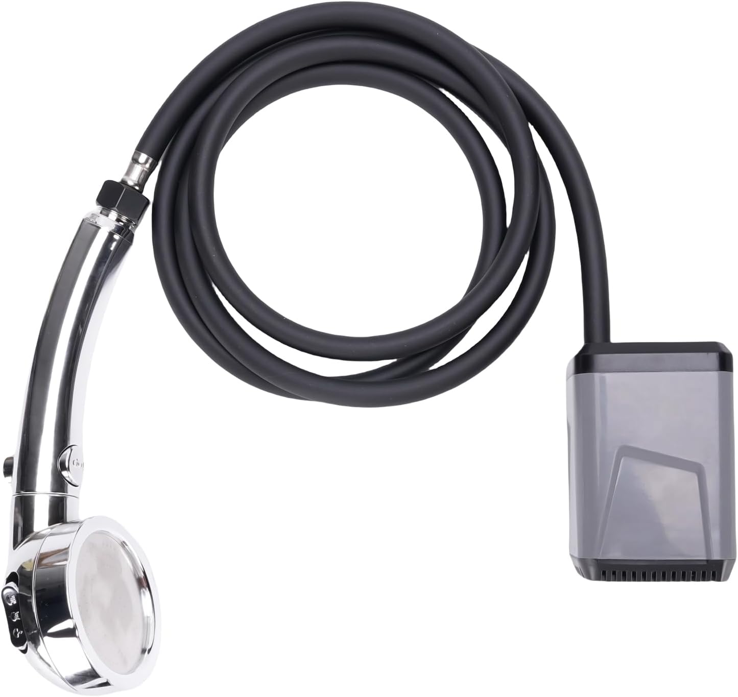 Portable Camping Shower Electric Pump Battery Powered USB Rechargeable Shower with Display Screen (Grey)