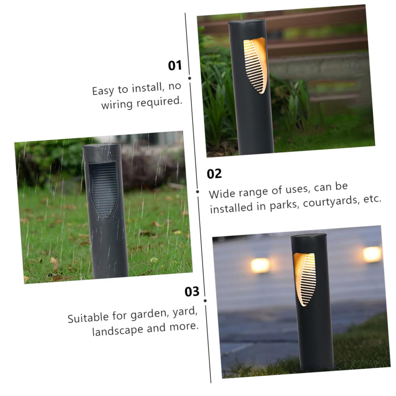 Homoyoyo 2 Pezzi Lampade da Giardino LED Impermeabili per Esterni Adatte e Spazi Illuminazione Decorativa Solare per Esterni