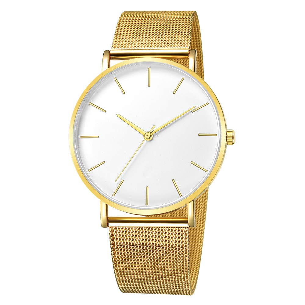 Hulkay Men's B Lack Ultra Thin Watches Minimalist Fashion Gent Usiness Dress Wrist Watches Analog Quartz Waterproof Watch(,One Size)