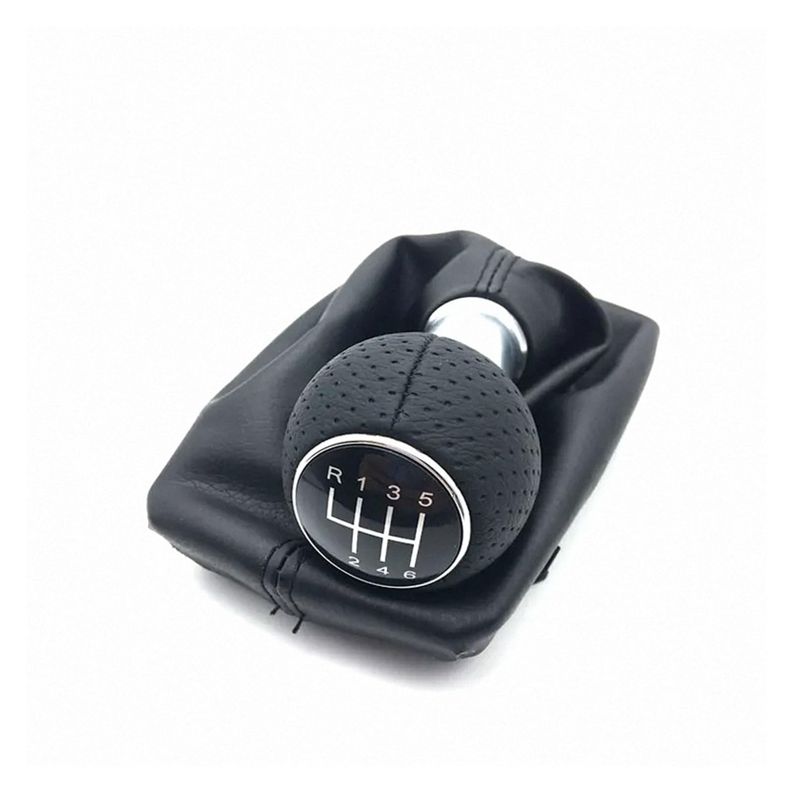 Jsyalmslw 6Speed Leather For A4 8E B6 B7 2000-2008 Shift Knob Black Style