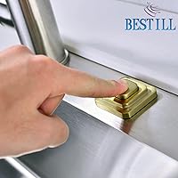 Vista 7 de BESTILL Kit de interruptor de aire de eliminación de basura en la parte superior del fregadero, listado UL (E530042), botón largo dorado cepillado